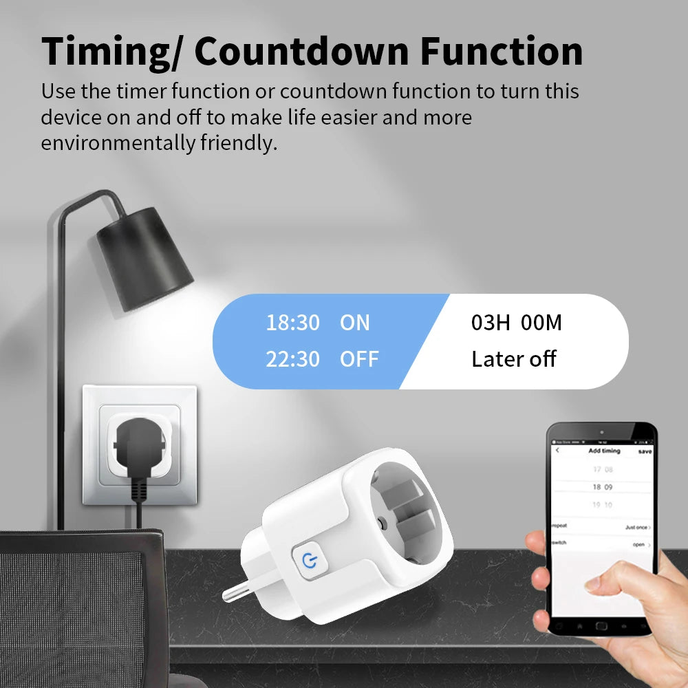 Tuya ZigBee Smart Socket Supporting Google/Alexa Voice Control| Requires Gateway| Remote Scheduling/Power Consumption Statistics