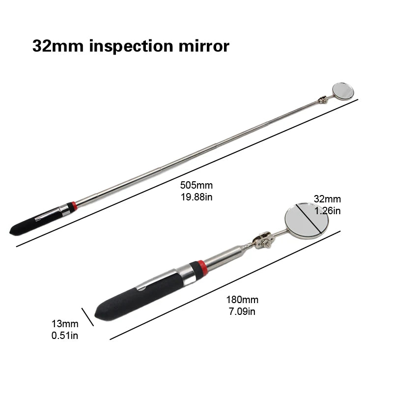 Universal Auto Repair Tool Accessory 360°Rotat Detection Fold Mirror Telescopic Bottom Inspection Mirror for Vehicle Maintenance