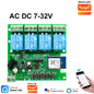 4CH Wifi Relay Smart Wireless Switch Module 4 Channel 7-32V 85-250V 220V 110V 2200W RF433 4 Way Receiver Works with Tuya Alexa