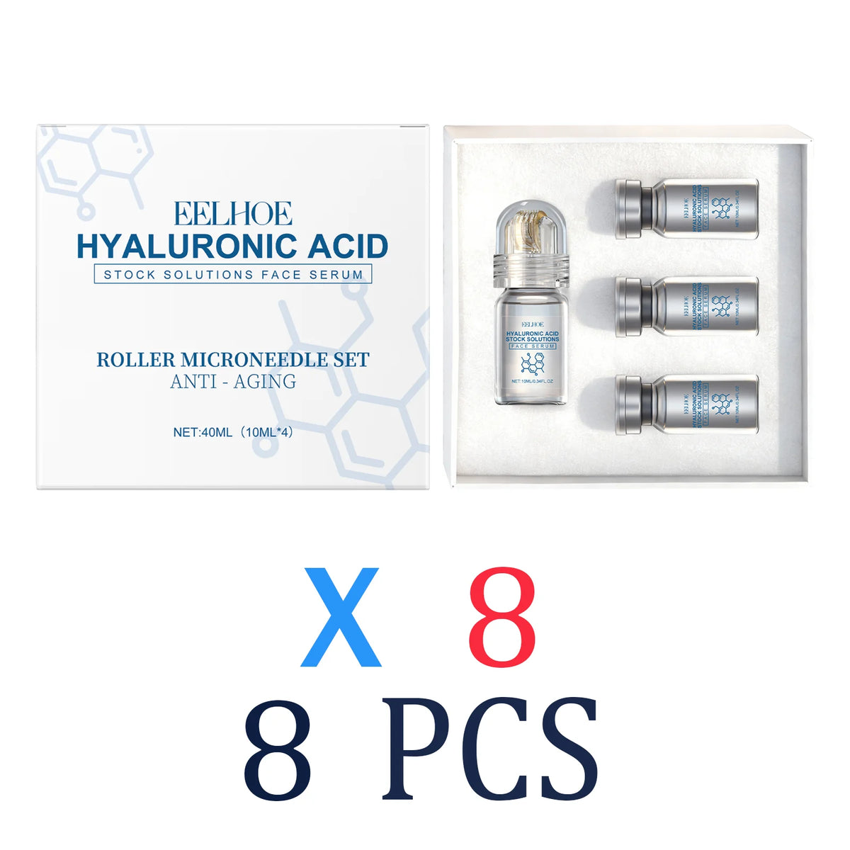 0.25mm Niacinamide Microneedle Serum Facial Serum Kit Roller Massage Design Home Beauty Refreshing Gentle Non-Irritating 30ml