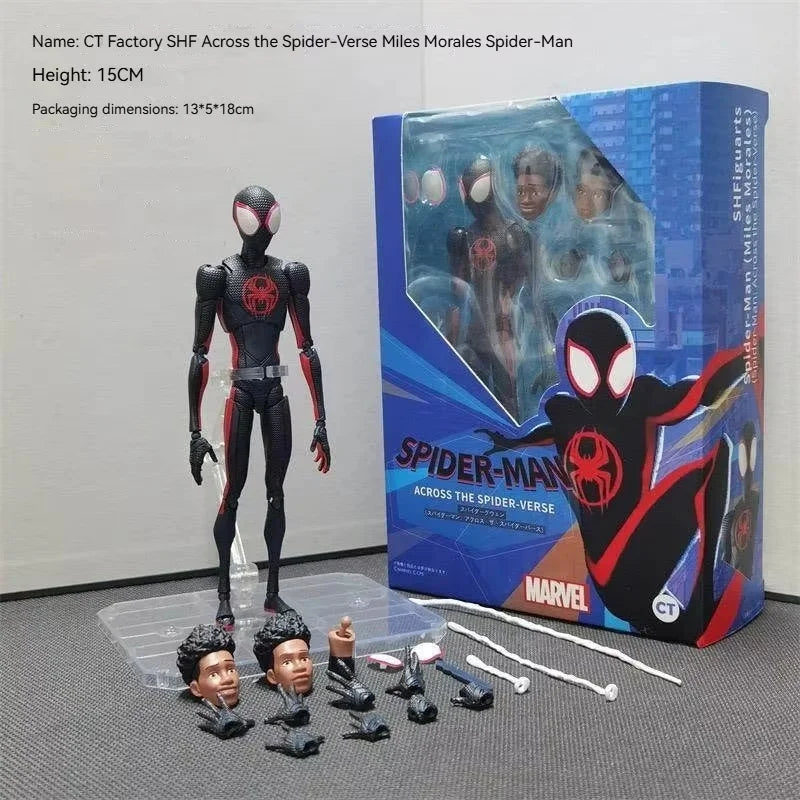 Shf Anime Spider-man Figuarts Miles Morales Gwen Action Figures Gwen Spider Woman Figurine Spiderman Figure Pvc Model Toys Doll