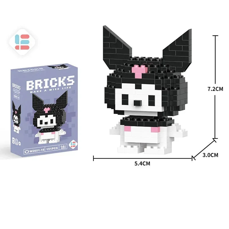 SpongeBob SquarePants Toy Sanrio Kuromi Building Blocks Patrick Star Figure Hello Kitty Cartoon Character Toy For Children Gifts