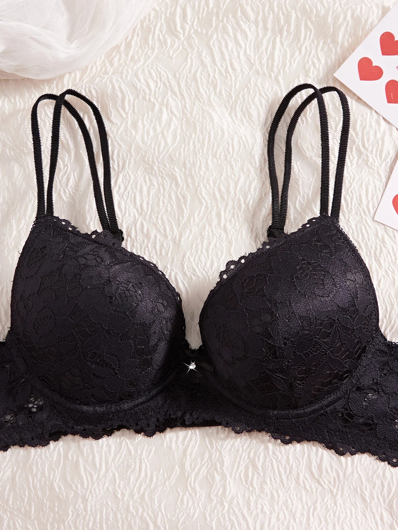 6-Piece Set Women's Underwear Set Sexy Patterned Lace Patchwork No Lining Comfortable Fitting Women's Push-Up Bra Sexy Lingerie