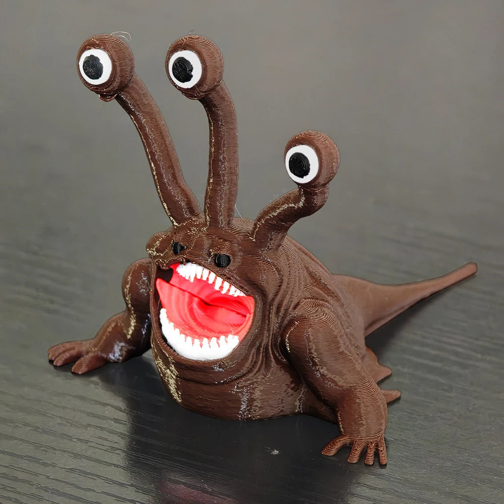 Bloop Sea Monster 3D Printed Flexible Articulated Fidget Toy – Sea Eater Deep Sea Creature Collectible Stress Relief Desk Toy