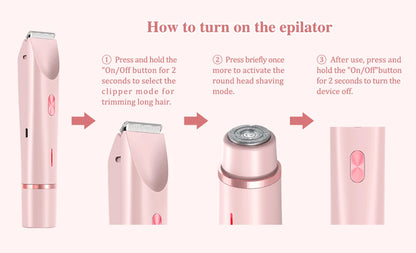 Electric Shaver for Woman Double Head Dual Purpose Female Razor Body Epilator Leg Underarm Bikini Electric Hair Remover Trimmer