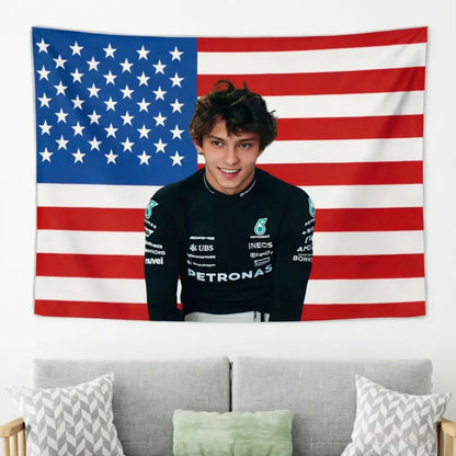 1pc K-Kimi A-Antonelli Racing Tapestry, Pink Stripe Flag Wall Hanging, Ideal for Motorsport Fans Bedroom Dorm Game Room Home