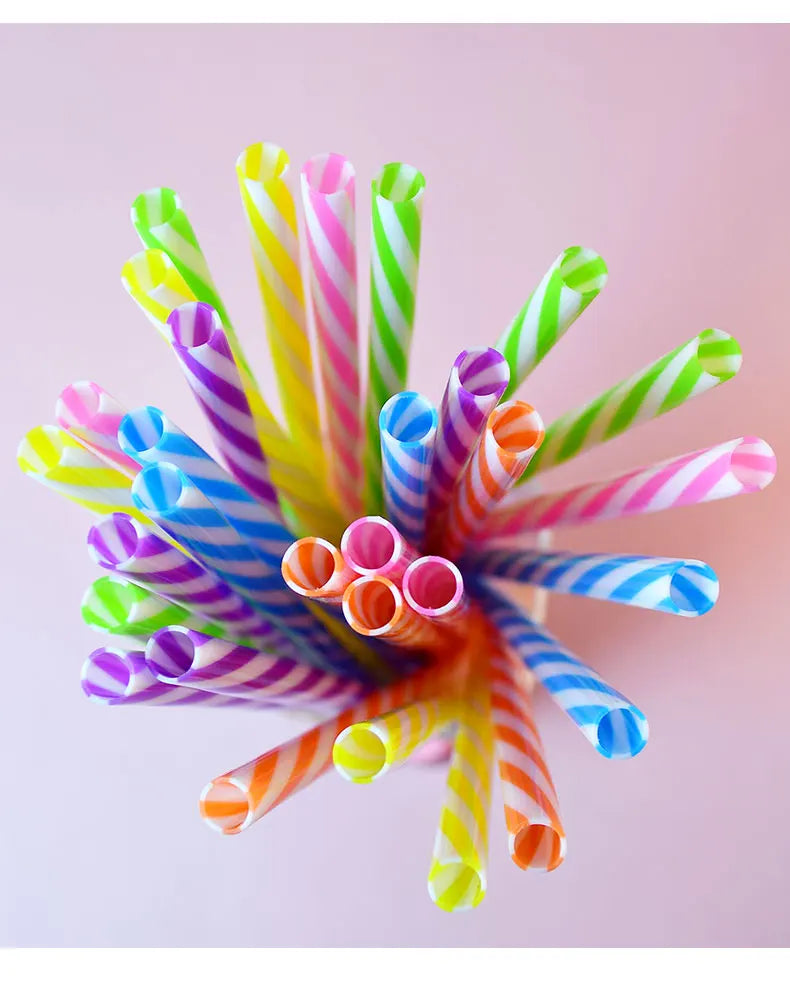 30-Pack of Two-Tone Twisted Straws, Reusable—A Must-Have for Parties, Bars, and Birthday Celebrations