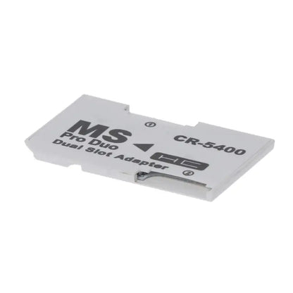 Dual TF to Memory Stick MS Pro for Duo for PSP Card Dual 2 Slot Adapter Converter for PSP, White Drop Shipping