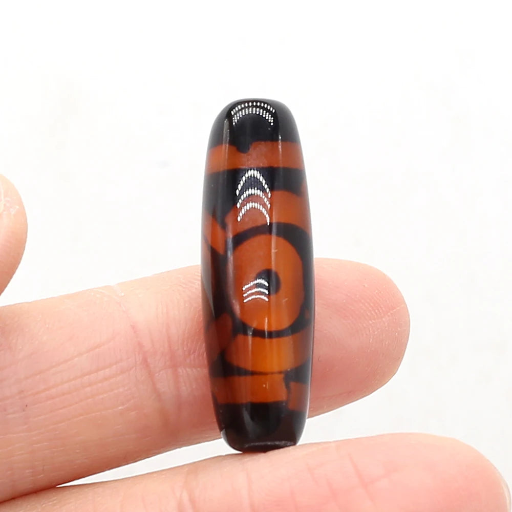 Natural Stone Bead Tibetans Divination Pattern Natural Agates Loose Bead for Women Making DIY Jewerly Necklace Gift 12x30mm