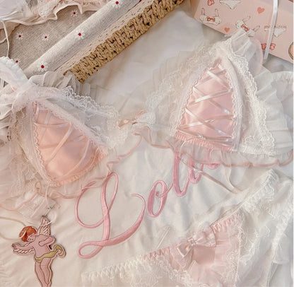 Lolita Girls Thin Cute Lace Small Bra Women Triangle Cup Bra Sexy  Underwear Women Set  Sexy Lingerie