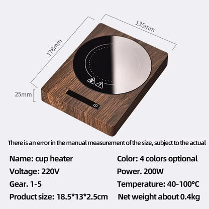 Heated Cup Mat Warmer Hot Tea Makers 5 Gear Temperature Cup 100°C Automatic Warmer Coaster Heaters Coffee Milk Tea Heating Pad