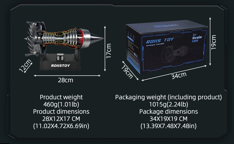 Super Turbofan Engine Model Brushless Motor Function Fan Electric High Performance Power Turbine Cool Boutique Toy Gi