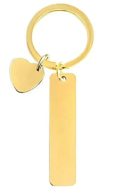 New Style Rectangular Hang Tag Metal Key Ring  Stainless Steel Custom Logo Name Keychain Engraved Laser Advertising Gift