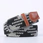 Unisex Elastic Fabric Woven Casual Women Belt Pin Buckle Expandable Braided Stretch Canvas Stylish Leisure Belts for Men