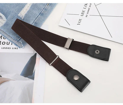 1pc Buckle-Free Belt For Jean Pants,Dresses,No Buckle Stretch Elastic Waist Belt For Women/Men,No Bulge,No Hassle Waist Belt