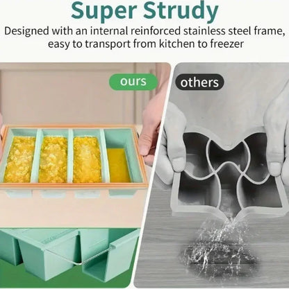 1PC Multi Colo  Silicone Freezer With Lid Easy Release Silicone Freezer Container For Freezing And Storing Soups  Broths Sauces