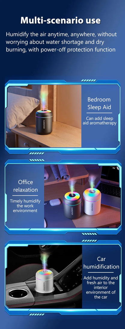 180ML Mini Air Humidifier USB Electric Aroma Diffuser Essential Oil Purifier Aromatherapy Mist Maker Lights For Car Home Bedroom