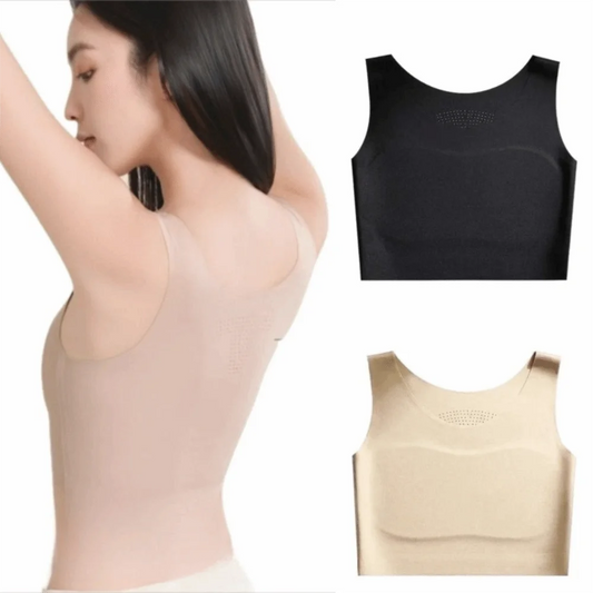 S/M/L/XL/XXL Chest Binding Underwear Ice Silk Material U Neck Design Liquid Foundation Bra Backless Style Soft Steel Ring