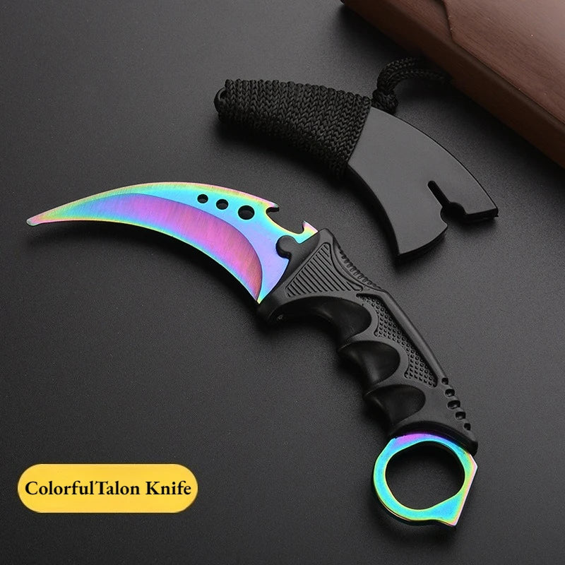 24styles Skin Karambit Precision Die Casting Stainless Steel Model Safety Outdoor Coaplay Claw Knives Collectible Game Toys Boys