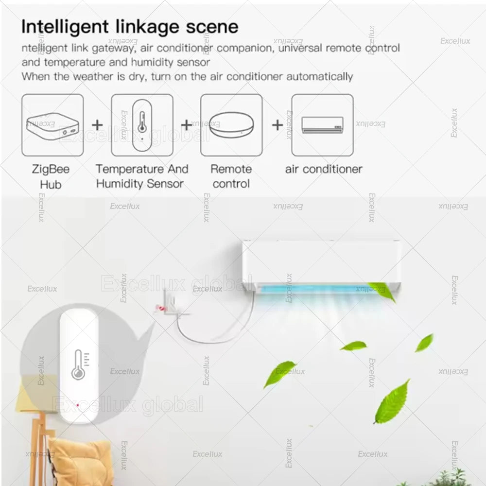Zigbee 3.0 Temperature Humidity Sensor With External Temp Probe Smart Thermo Hygrometer For Plants Aquarium Freezer Need Gateway