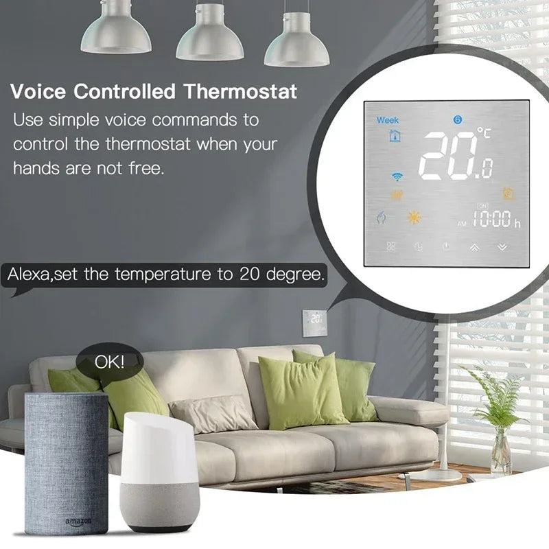 Water Electric floor Heating Water/Gas Boiler Smart WiFi ZigBee Thermostat Temperature Controller Works Tuya Alexa Google Home