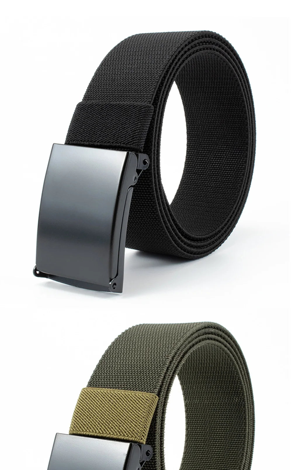 Men's Belt Nylon Tactical Belt Metal Buckle Woven Elastic Belt Outdoor Training With Pants Jeans Belt Leisure Woven Belts Unisex