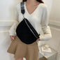 2024 Luxury Designer Women's Chest Bag PU Leather Wide Strap Shoulder Crossbody Bag Female Fashion Fanny Pack Banana Waist Bag