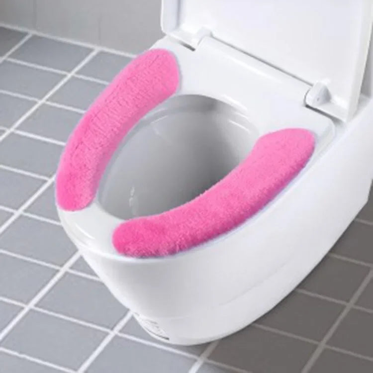 Winter Thick Flannel Toilet Seat Cover Velvet Cushion WC Stickers Toile Cover Universal Washable Bathroom Accessories Toilet Mat