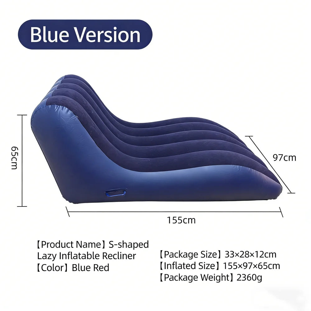 Outdoor Inflatable Velvet Lazy Sofa Tent Portable Camping Home Use S-Shape Lazy Sofa for Relaxing And Reclining
