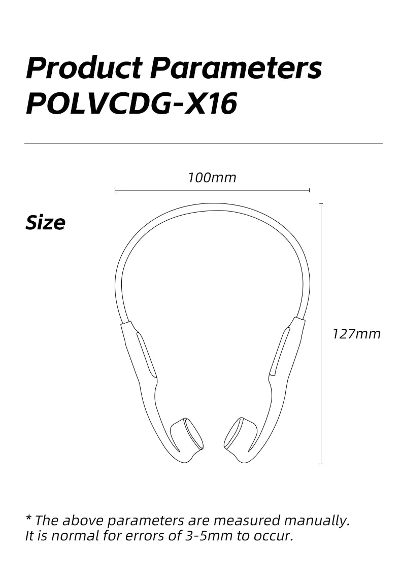 POLVCDG słuchawki z przewodnictwem kostnym Bluetooth, pamięć 32 GB, wodoodporność IPX8, słuchawki pływackie Bluetooth 5.4, materiał silikonowy, nowe X16 (2024)