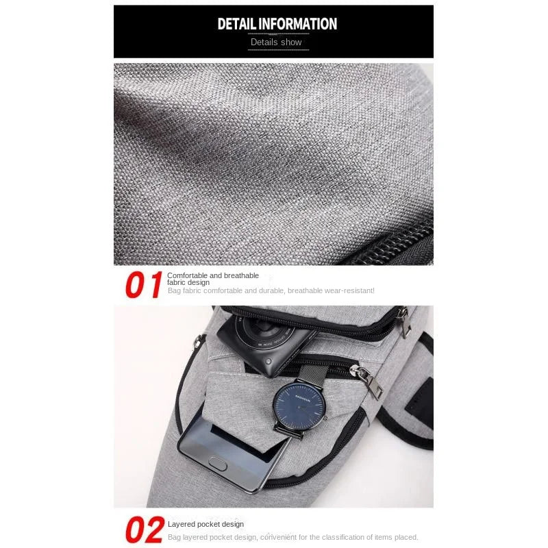 Chest Bag Men's One Shoulder Crossbody Bag Large Capacity Outdoor Sports Leisure Fashion Small Shoulder Bag Backpack Men's