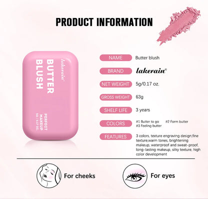 Professional Makeup Powder Blush 12HR Wear Vegan Formula Blusher Makeup Blush in Bar Cosmetics Palette Powder Pink Cream Face