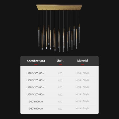 Modern Ceiling Chandeliers Kitchen Island Acrylic Pendant Light Chandelier Over the Dining Table Lighting Luxury Hanging Lamp