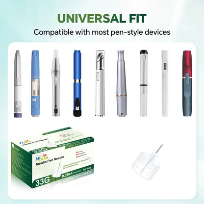 33G 4mm Insulin Pen Needles 10/30/100 Painless Sterile Pen Tips for Diabetic Insulin Peptide Injection Pen, Eyelid Tattoo Needle