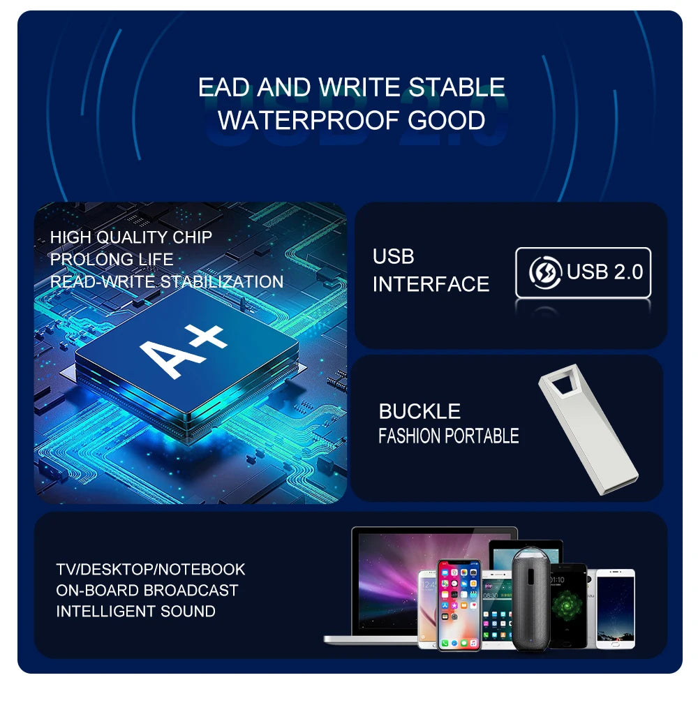 JASTER Metal USB Flash Drive 128GB Business Gift Memory Stick 64GB Free Key Chain Pen Drive 32GB Silver Flash Disk 16GB 8GB 4GB