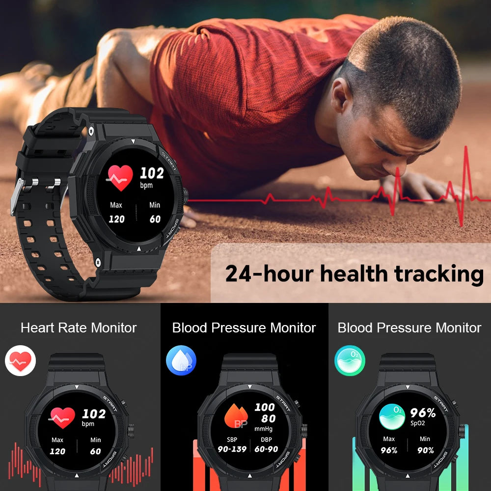 LIGE 2026 Outdoor GPS Sports Tracker Smart Watch Men 1.28"HD Compass Bluetooth Call Waterproof Smartwatch Men For Android IOS