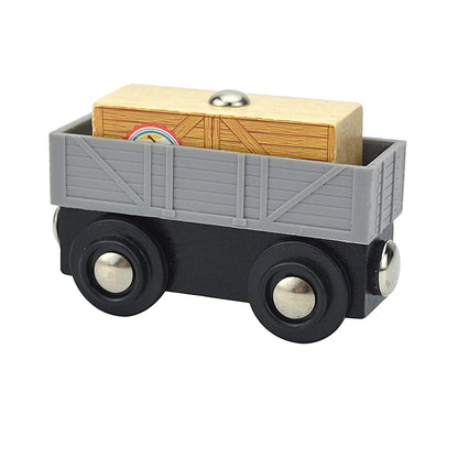 Wooden Magnetic Train Car Locomotive Toy Wood Railway Car Accessories Toys for Kids Gifts Fit Wood Biro themes Tracks