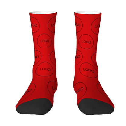 Soft Socks Customized with Personalized Logo Pattern Print Mid-Calf Socks Warm Comfortable Ideal Gifts for Company School Memory