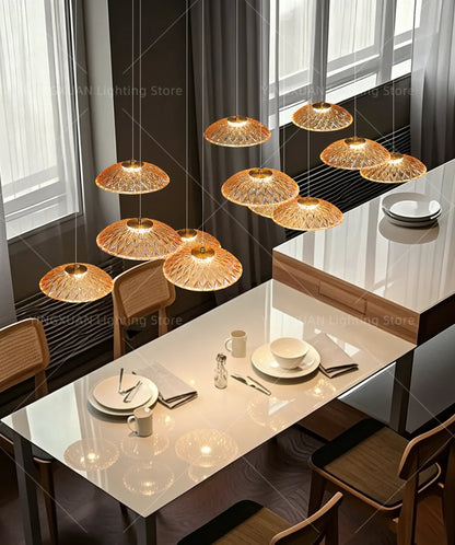 Modern Restaurant Pendant Lamp for Villa Dining Table Bar Kitchen Island Hanging Light for LED Glass Dining Room Chandelier
