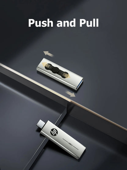 100% Original HP OTG Type C USB3.2 USB Flash Drive Pendrive 256GB 128GB 64GB 2 in 1 U-disk for Laptop PC Media player Cellphone