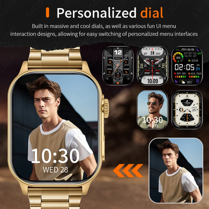 LIGE 2.01" HD Wyświetlacz Smartwatch dla Mężczyzn Kobiet Monitor Zdrowia Zegarki Sportowe Fitness AI Głos Rozmowy Bluetooth Męski Smartwatch Nowość