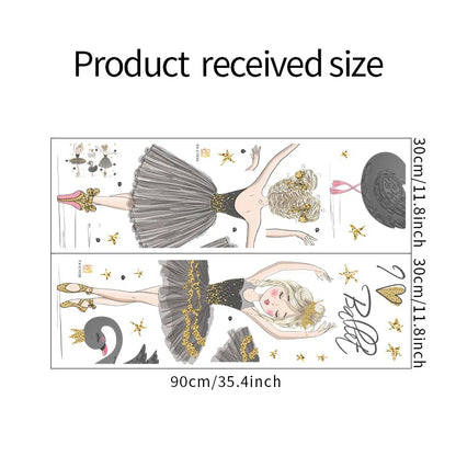 Ballet Girl Vinyl Child Wall Stickers For Baby Kids Room Decoration Adhesive Wallpaper Bedroom Accessories Room Decor Wall Art