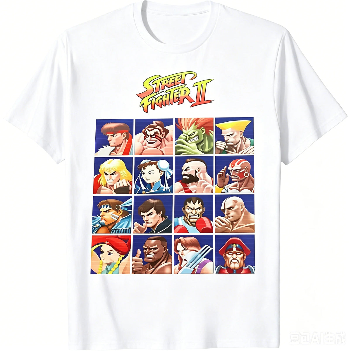 2026 New Street Fighter II Character Design T-shirt High Quality Casual Comfortable Breathable Men's Printed Crew Neck T-shirt