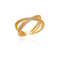 Blue Zircon Crown Rings For Women Stainless Steel Gold Color Adjustable Crown Ring 2026 Trend Design Female Wedding Jewerly Gift