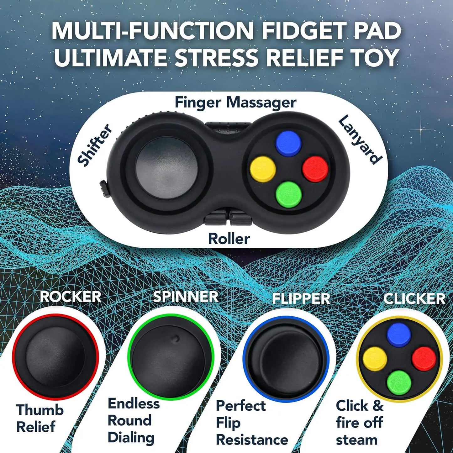 New Premium Quality Fidget Controller Pad Game Focus Toy Smooth ABS Plastic Stress Relief Squeeze Fun Hand Hot Interactive Gift