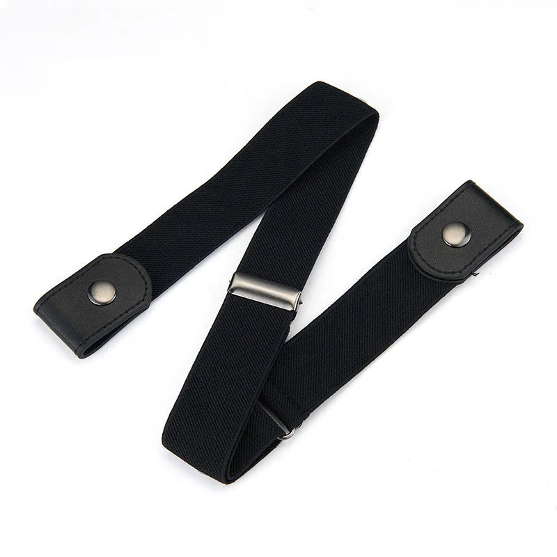 Elastic Adjustable Invisible Waist Belt Canvas Buckle-free Belt For Women Men No Buckle Easy Wear For Jeans Pants Dress