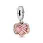 2025 Hot selling 925 Silver Pink Bird Moon Pendant Suitable for European Bracelets DIY Accessories Women's Charm Jewelry Gifts