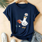 Women Funny Cuff 'Em Duck Nurse T‑Shirt Cute Cartoon Duck Blood Pressure Print Short Sleeve Tops Nurse Appreciation Gift Tees