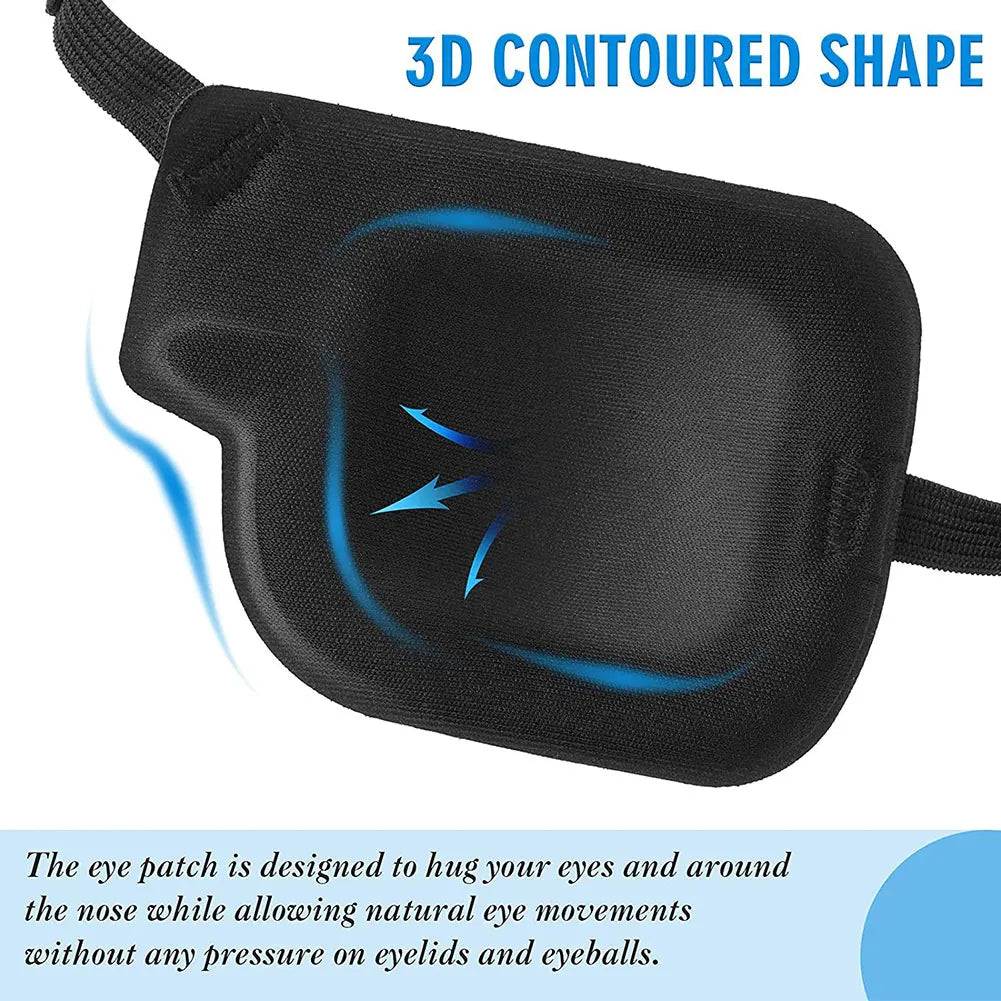 Single Eye Patch Adult Kids Pirate Concave Eye Patch 3D Adjustable Eyepatch For Right Or Left Eye, Pirate Costume Kids Eye Patch