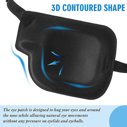 Single Eye Patch Adult Kids Pirate Concave Eye Patch 3D Adjustable Eyepatch For Right Or Left Eye, Pirate Costume Kids Eye Patch